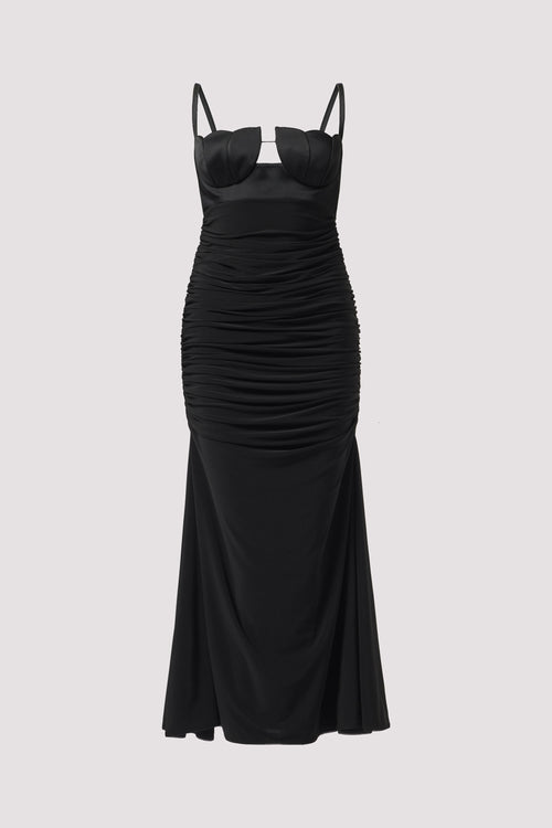 blue dress for baby girl Anna October Black Vivian Midi Dress Black / L