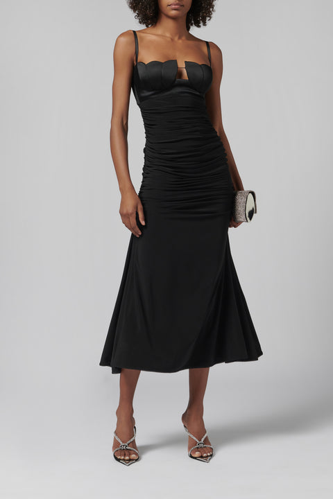 Black Vivian Midi Dress