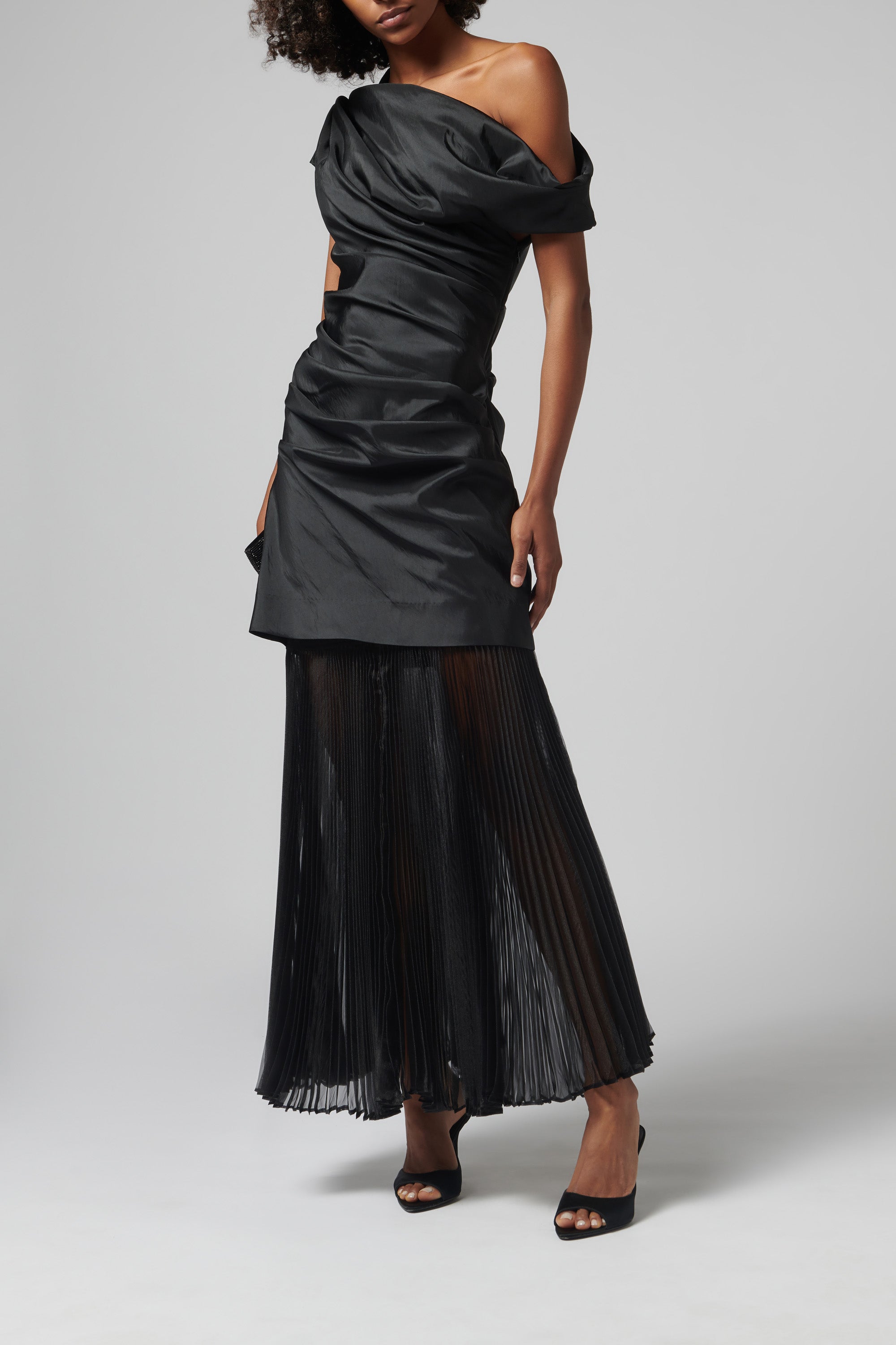 white christmas dresses Simkhai Ammalie Combo Midi Dress in Black
