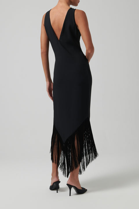 Black Taormina Midi Dress