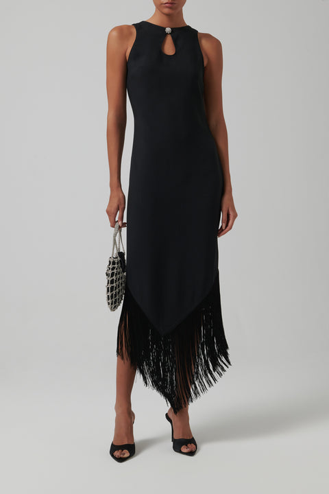 Black Taormina Midi Dress