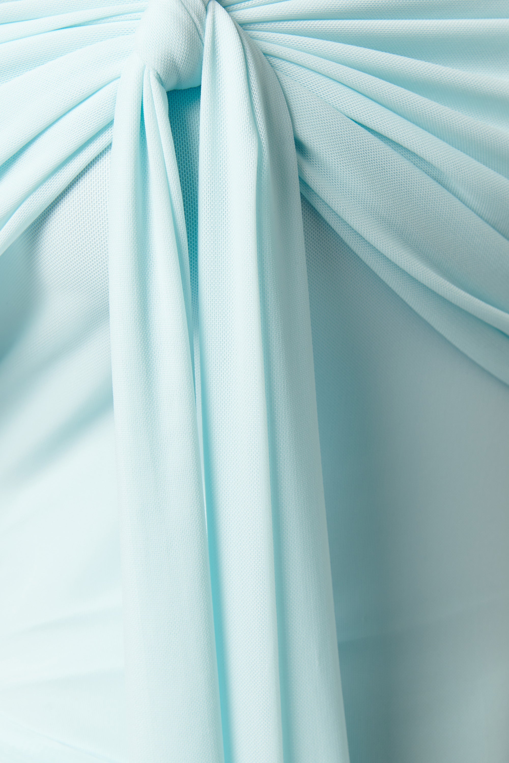 Deme By Gabriella Heloise Off-Shoulder Mesh Gown In Baby Blue, Size S Deme By Gabriella Heloise Off-Shoulder Mesh Gown In Baby Blue, Size S