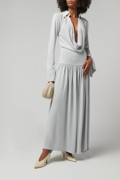 knee length dresses for ladies Aya Muse Light Blue Mer Maxi Dress