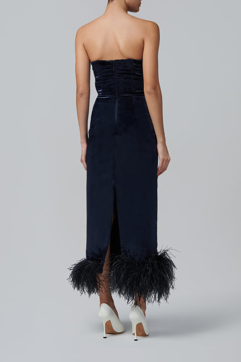 Navy Minelli Midi Dress