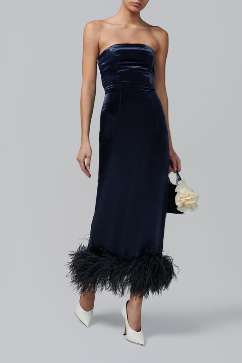 Navy Minelli Midi Dress