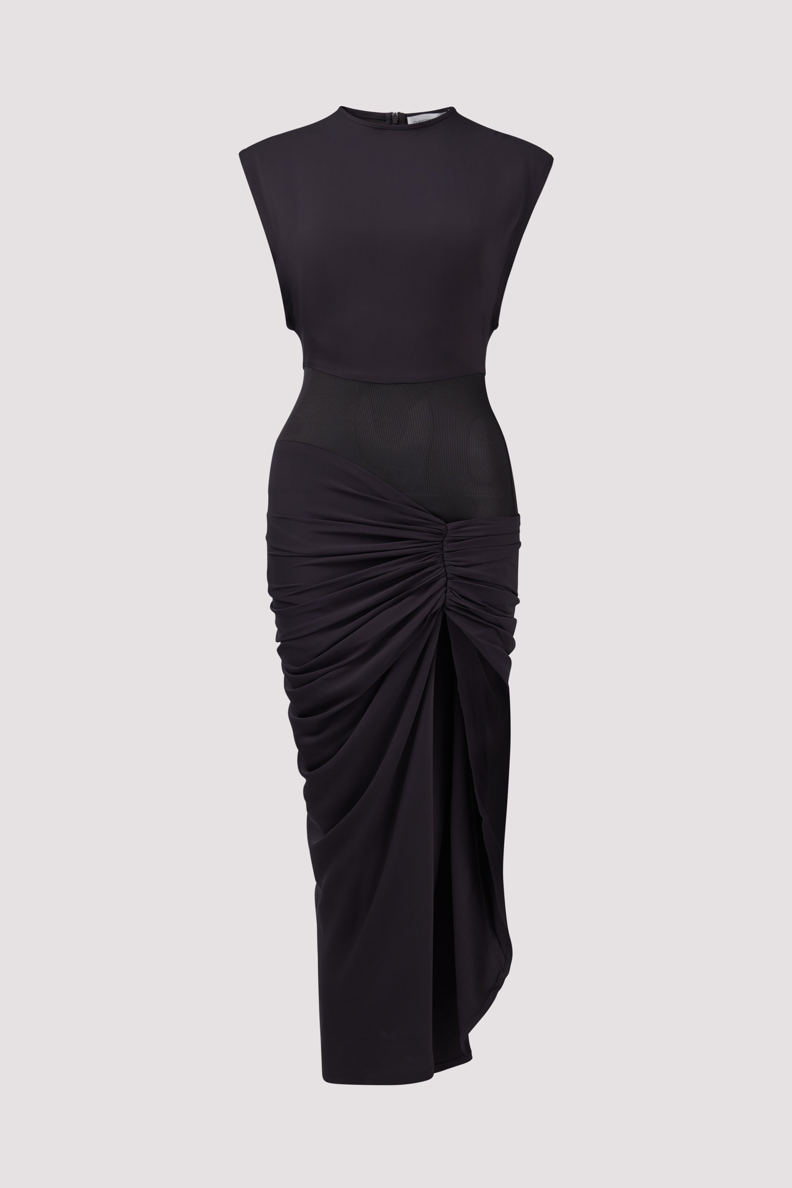 christopher esber midi dress Christopher Esber Brown Fusion Ruched Midi Dress