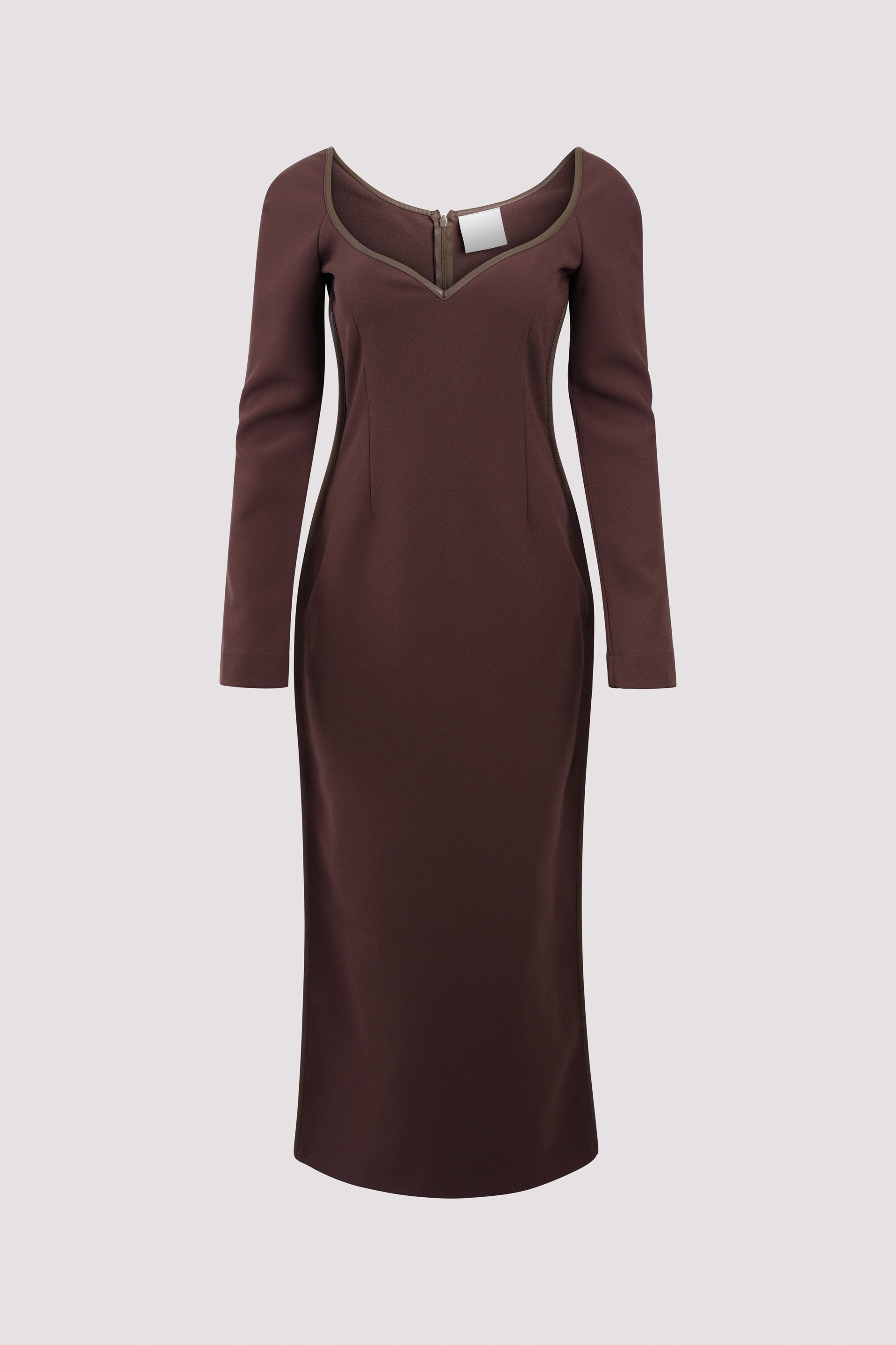 Paris Georgia Brown Fabienne Midi Dress Brown / XS Paris Georgia Brown Fabienne Midi Dress Brown / XS