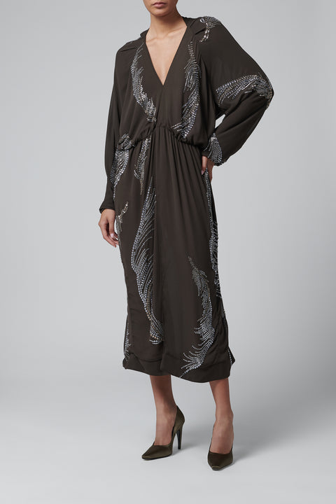 Brown Silas Midi Dress