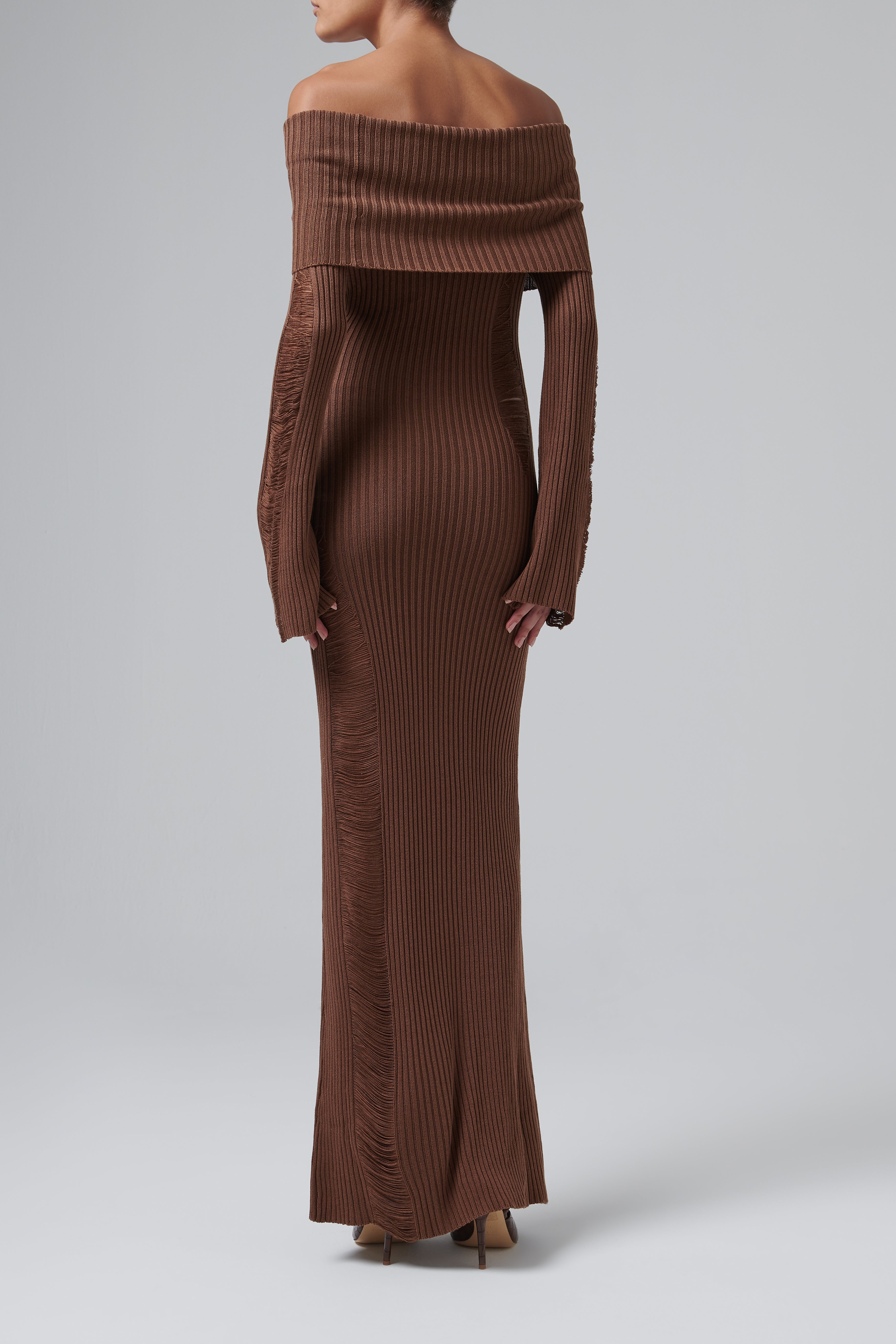 Aya Muse Brown Danica Light Knit Maxi Dress Aya Muse Brown Danica Light Knit Maxi Dress