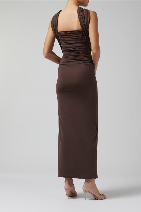 Brown Mulett Maxi Dress