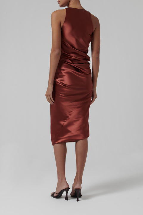 Burgundy Tryan Midi Dress