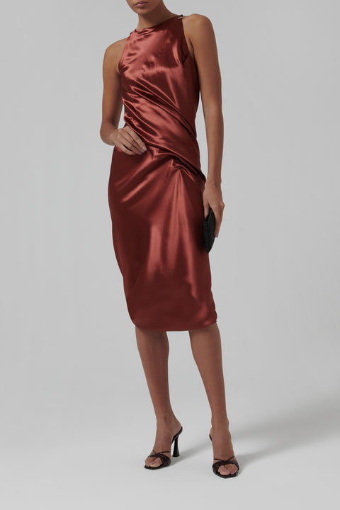 Burgundy Tryan Midi Dress