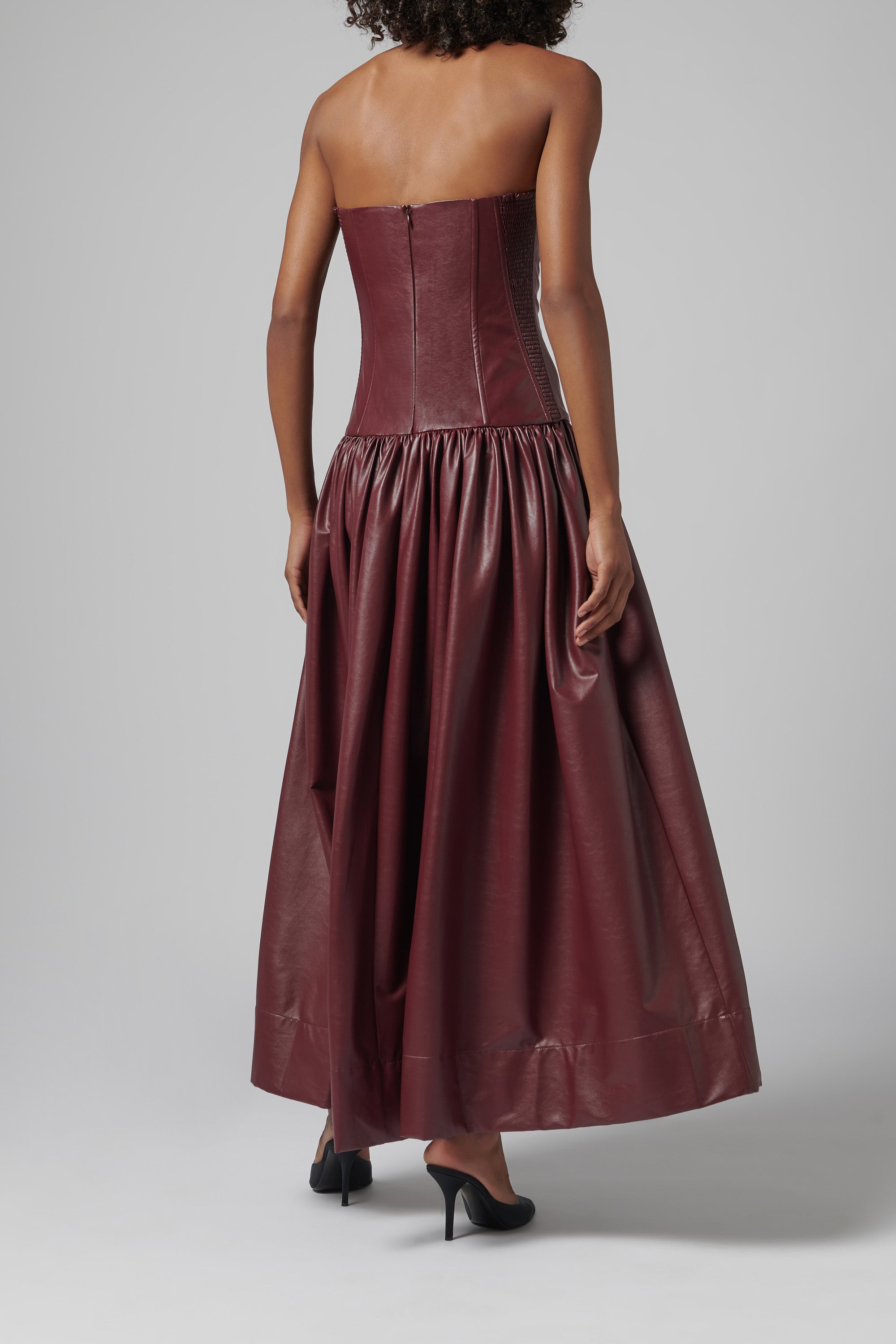 Anna October Burgundy Eliza Midi Dress