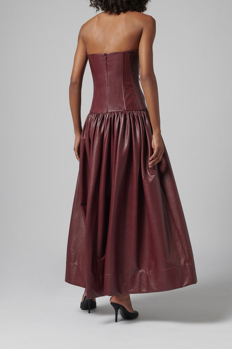 Burgundy Eliza Midi Dress