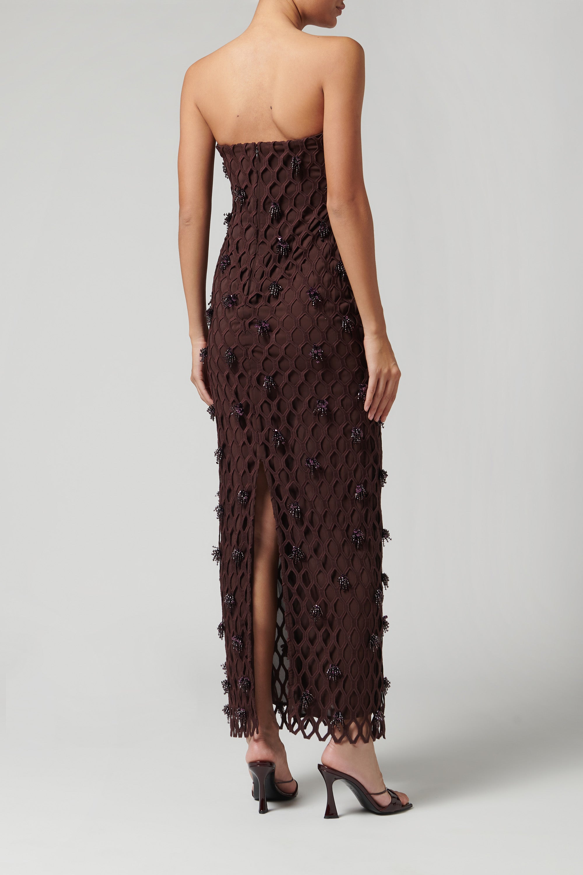 SIMKHAI Iridessa Bustier Gown in Brick