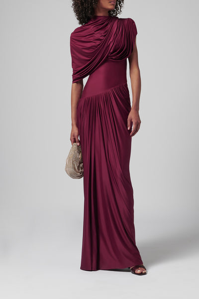 Deme by Gabriella Burgundy Bloom Maxi Dress