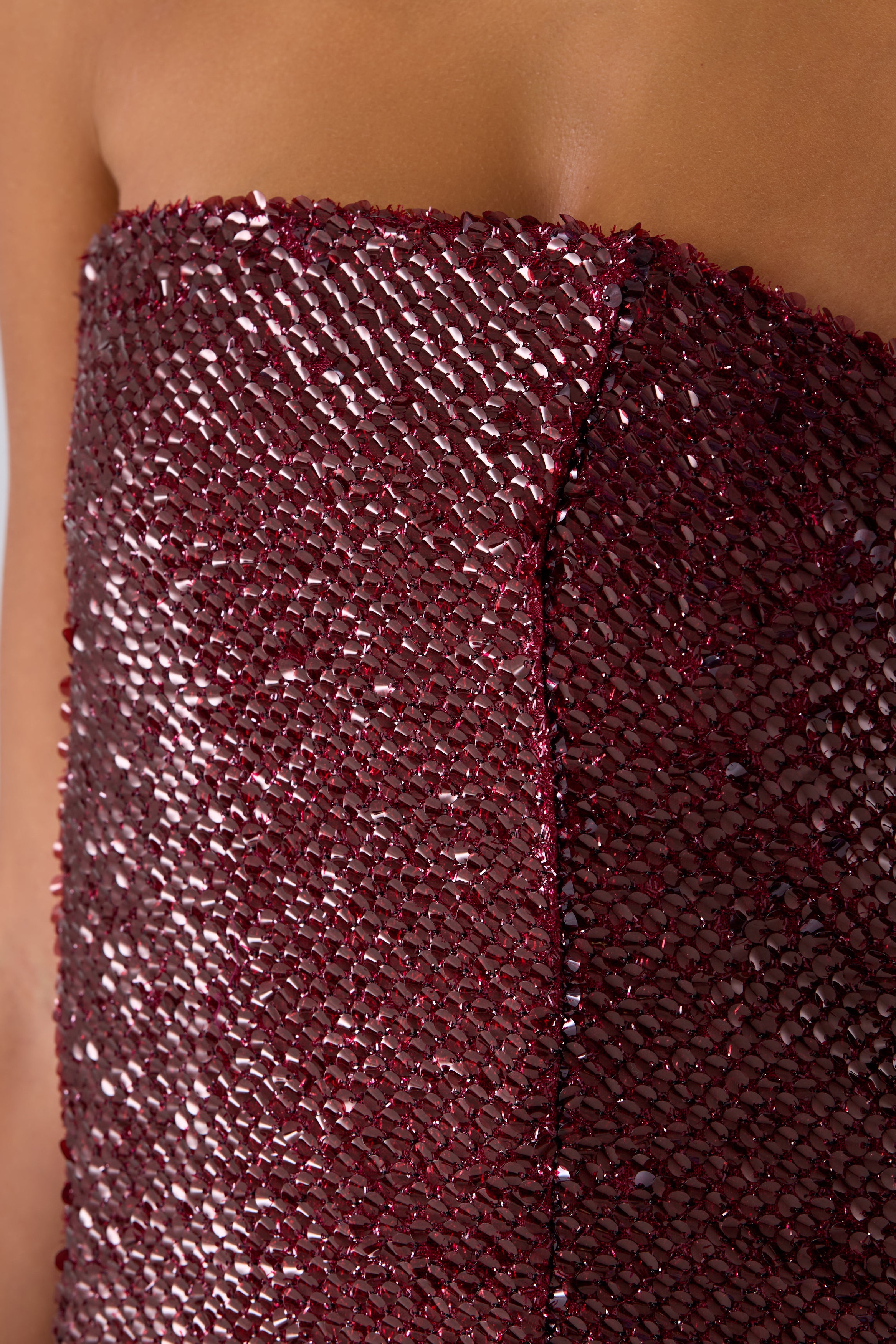 16Arlington Burgundy Minelli Sequin Midi Dress