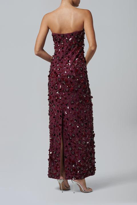 Burgundy Serafina Bustier Gown