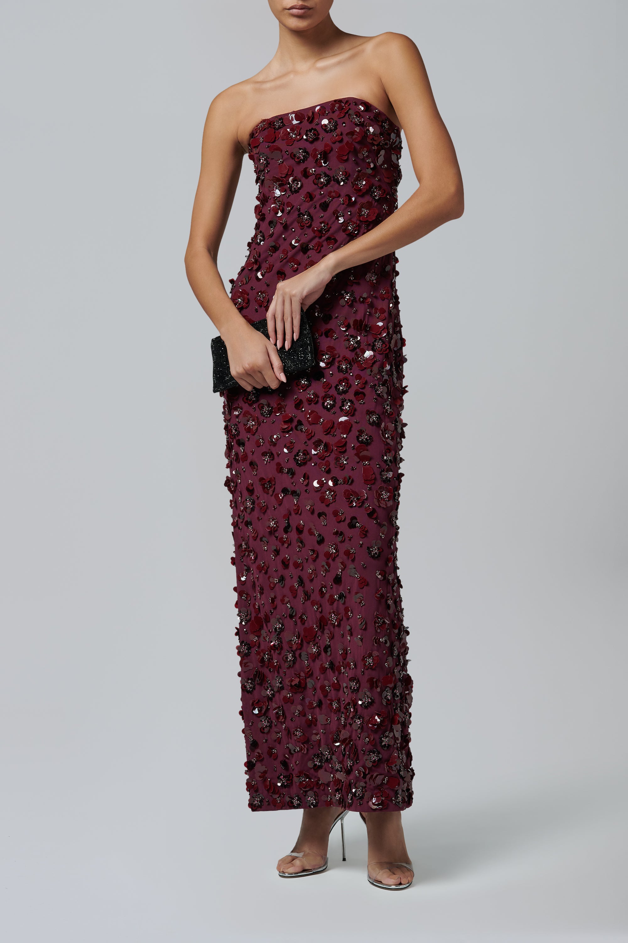 SIMKHAI Women's Serafina Embellished Strapless Column Gown - Fig