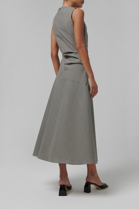 Grey Cowl Neck Midi Dress