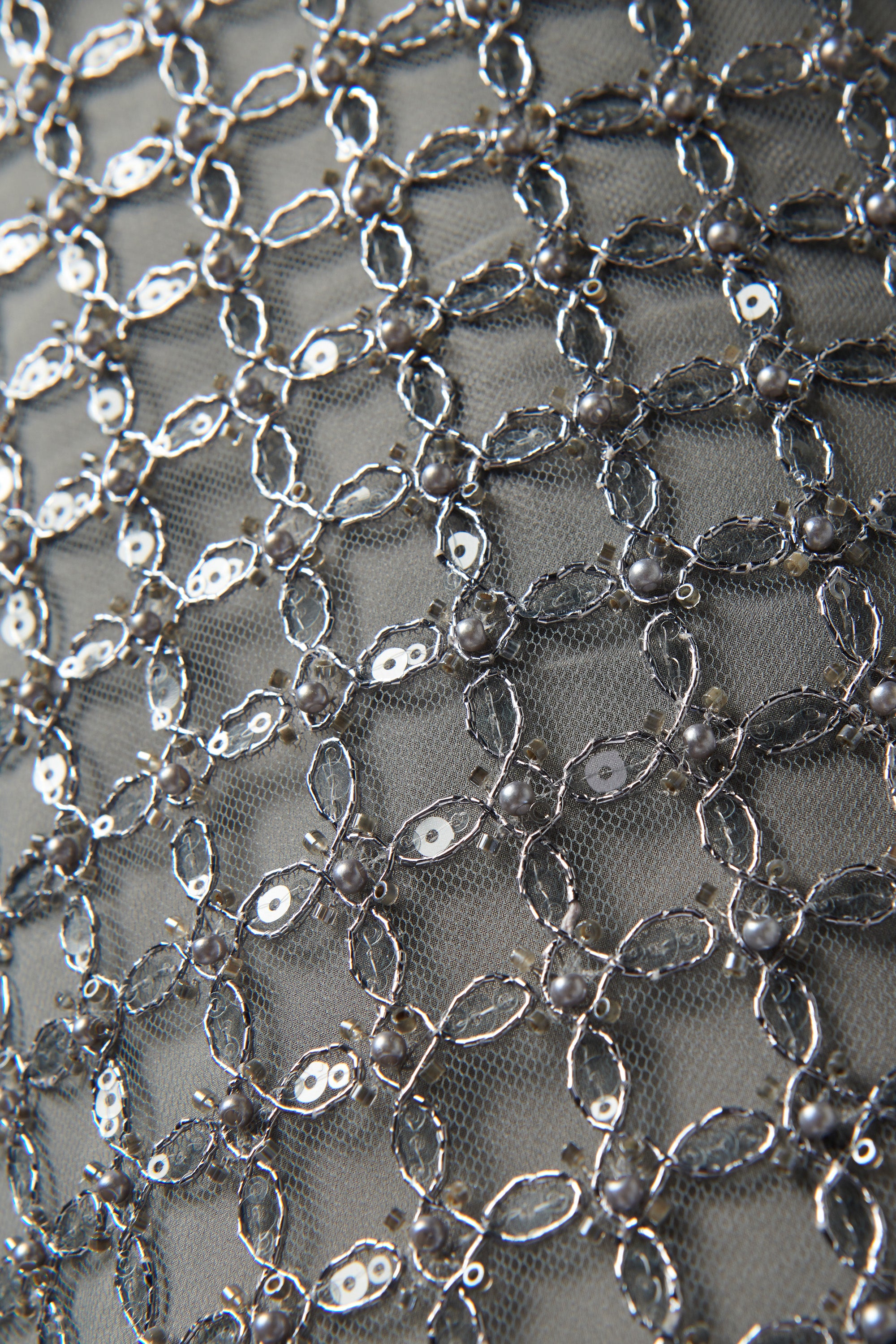 ROTATE Birger Christensen Grey Beaded Maxi Tube Dress