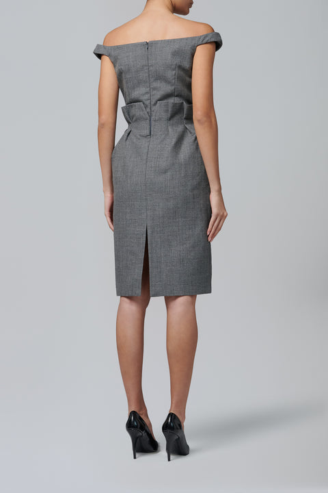 Dark Grey Cinched Waist Dress