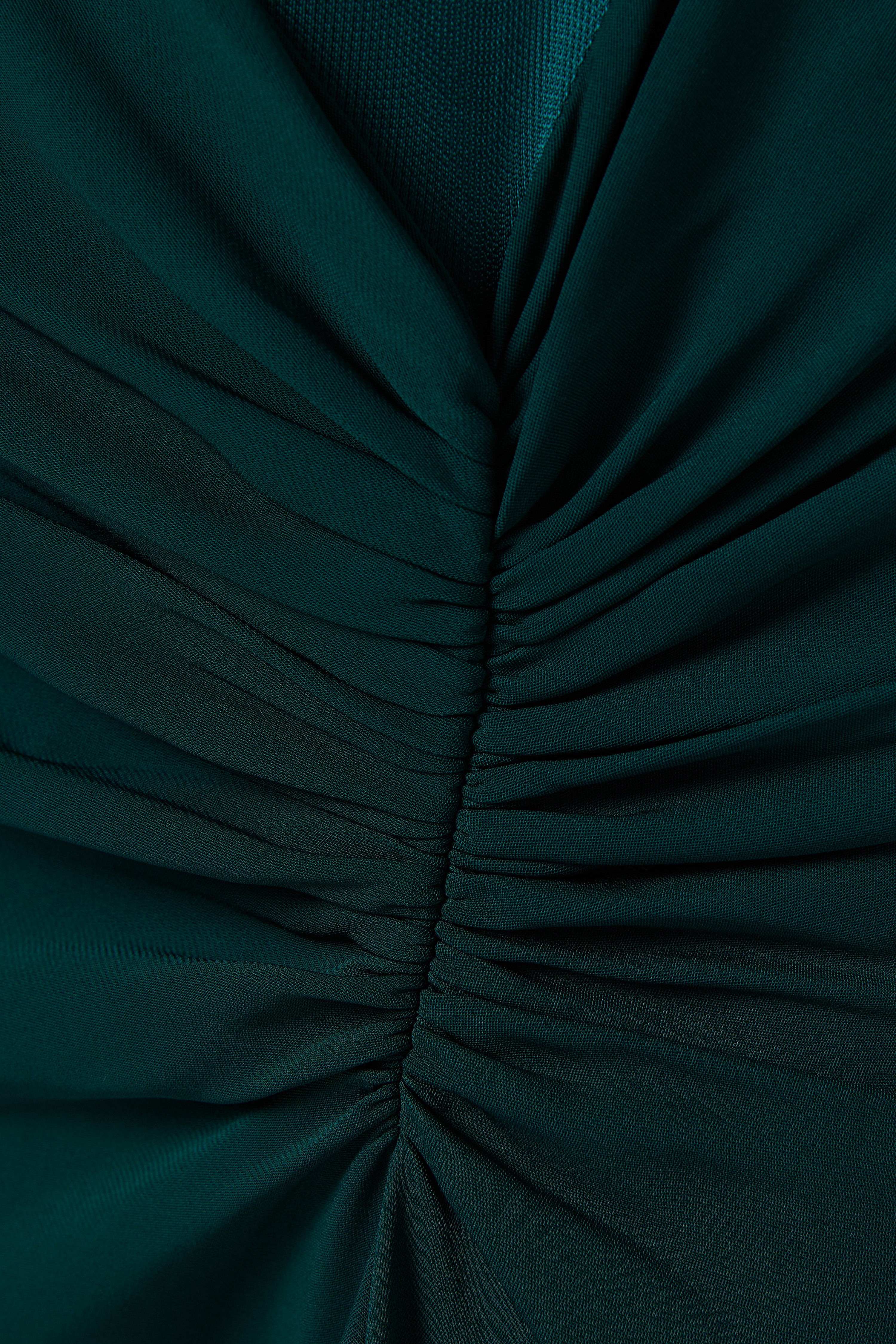 Christopher Esber Green Sonora Veiled Runched Dress Christopher Esber Green Sonora Veiled Runched Dress