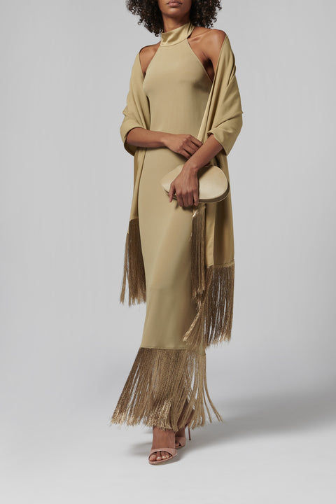 Green Berlin Metallic Fringes Dress