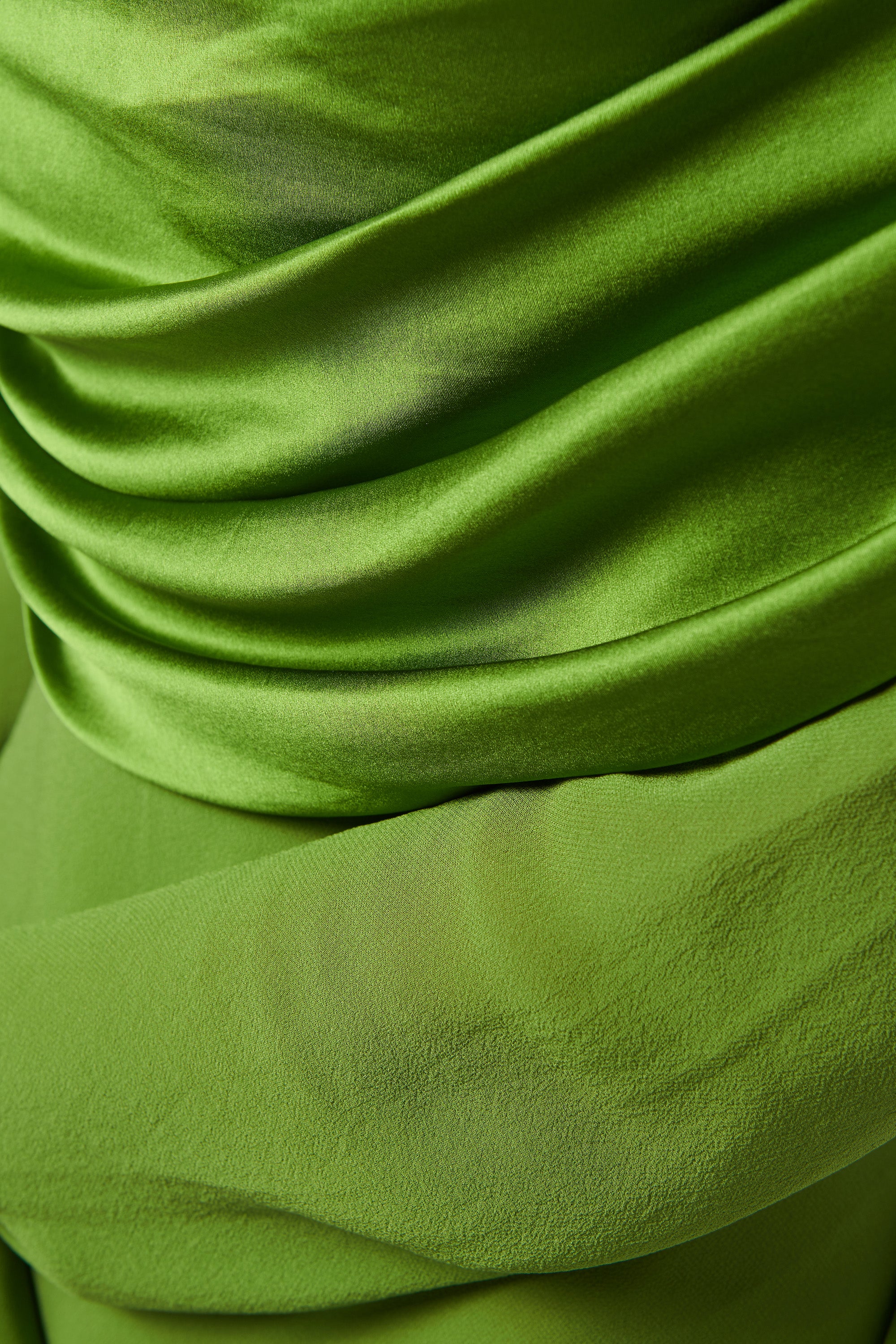 Christopher Esber Silk Draped Shawl Dress in Green Size 8