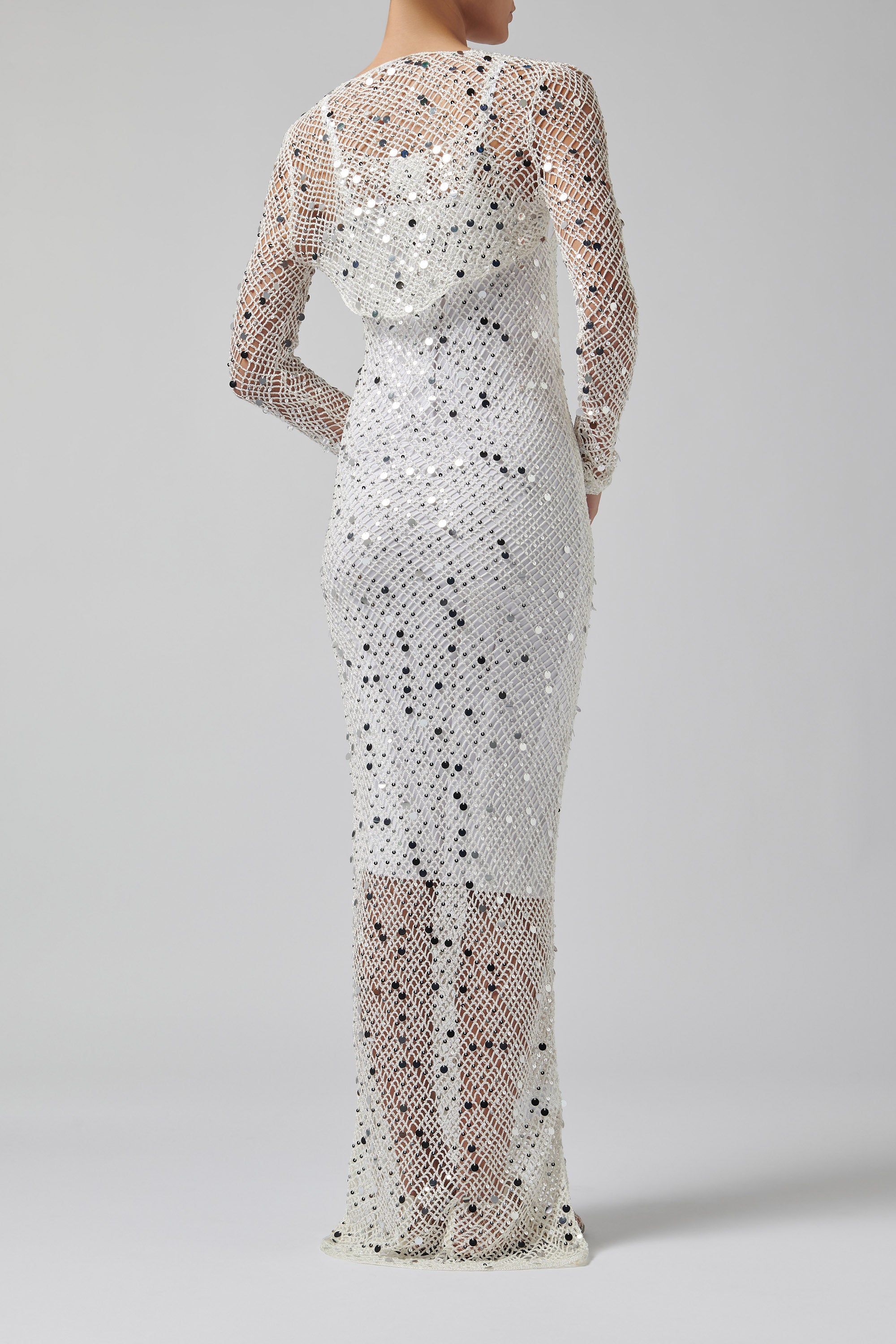Paris Georgia Silver Vera Embellished Dress And Shrug Metallic / M Paris Georgia Silver Vera Embellished Dress And Shrug Metallic / M