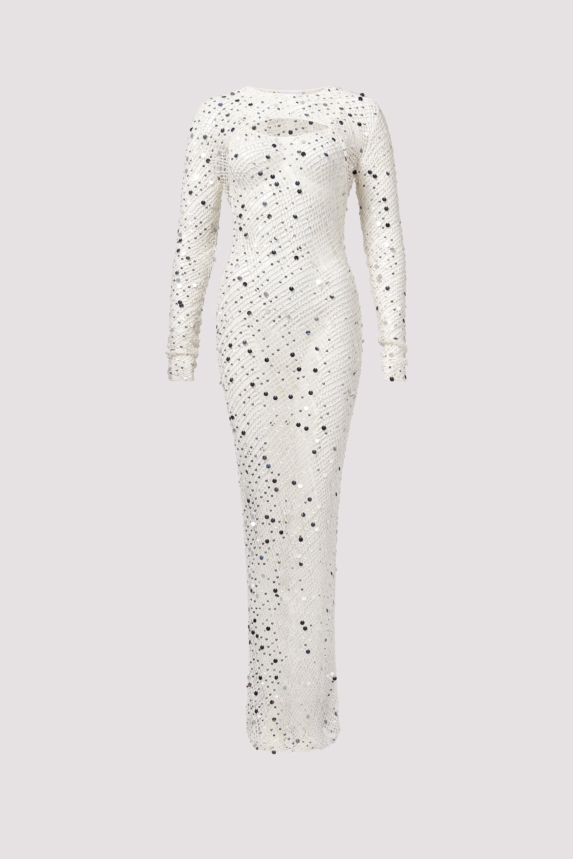 Paris Georgia Silver Vera Embellished Dress And Shrug Metallic / M Paris Georgia Silver Vera Embellished Dress And Shrug Metallic / M