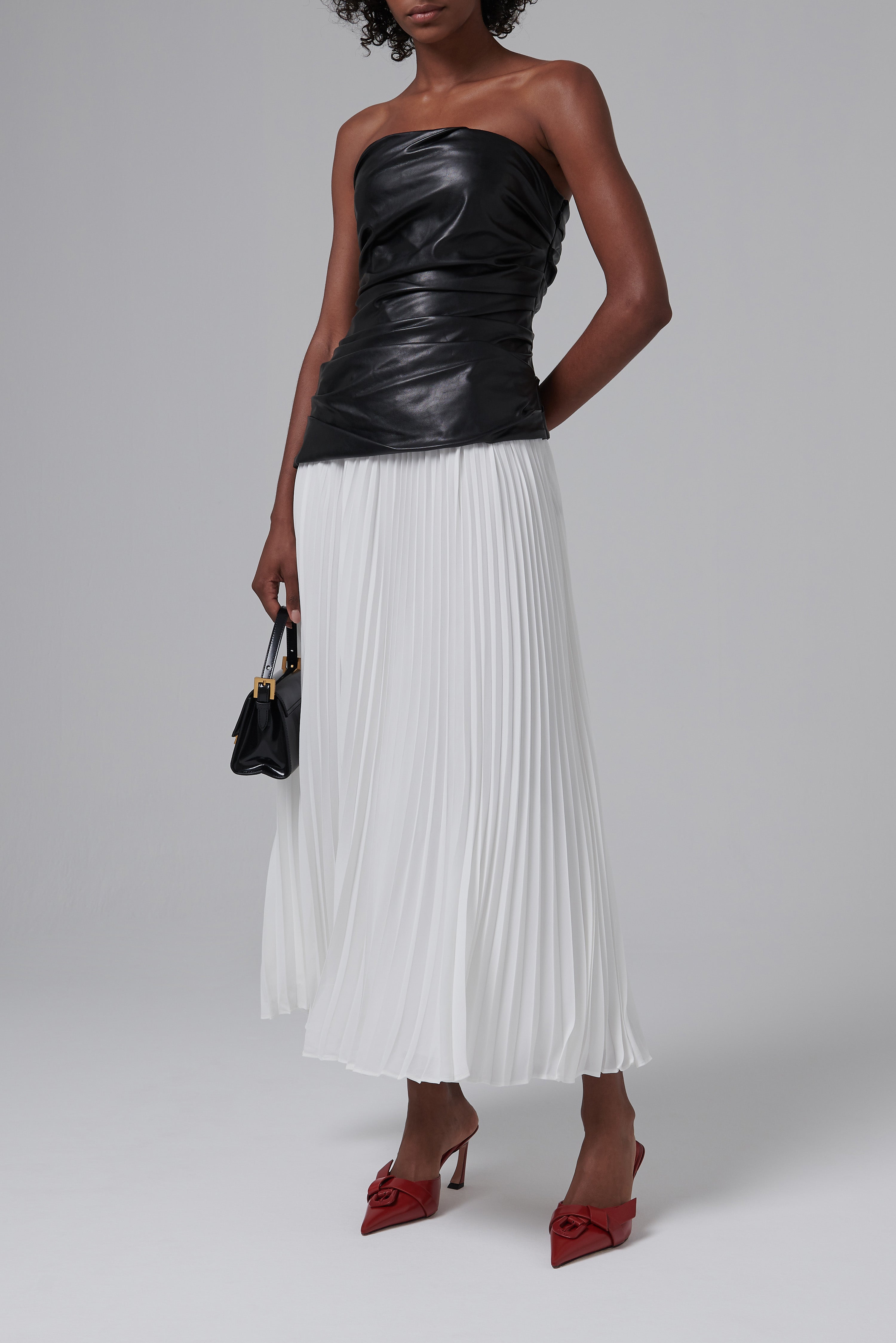 Simkhai Black And White Arie Bustier Midi Dress