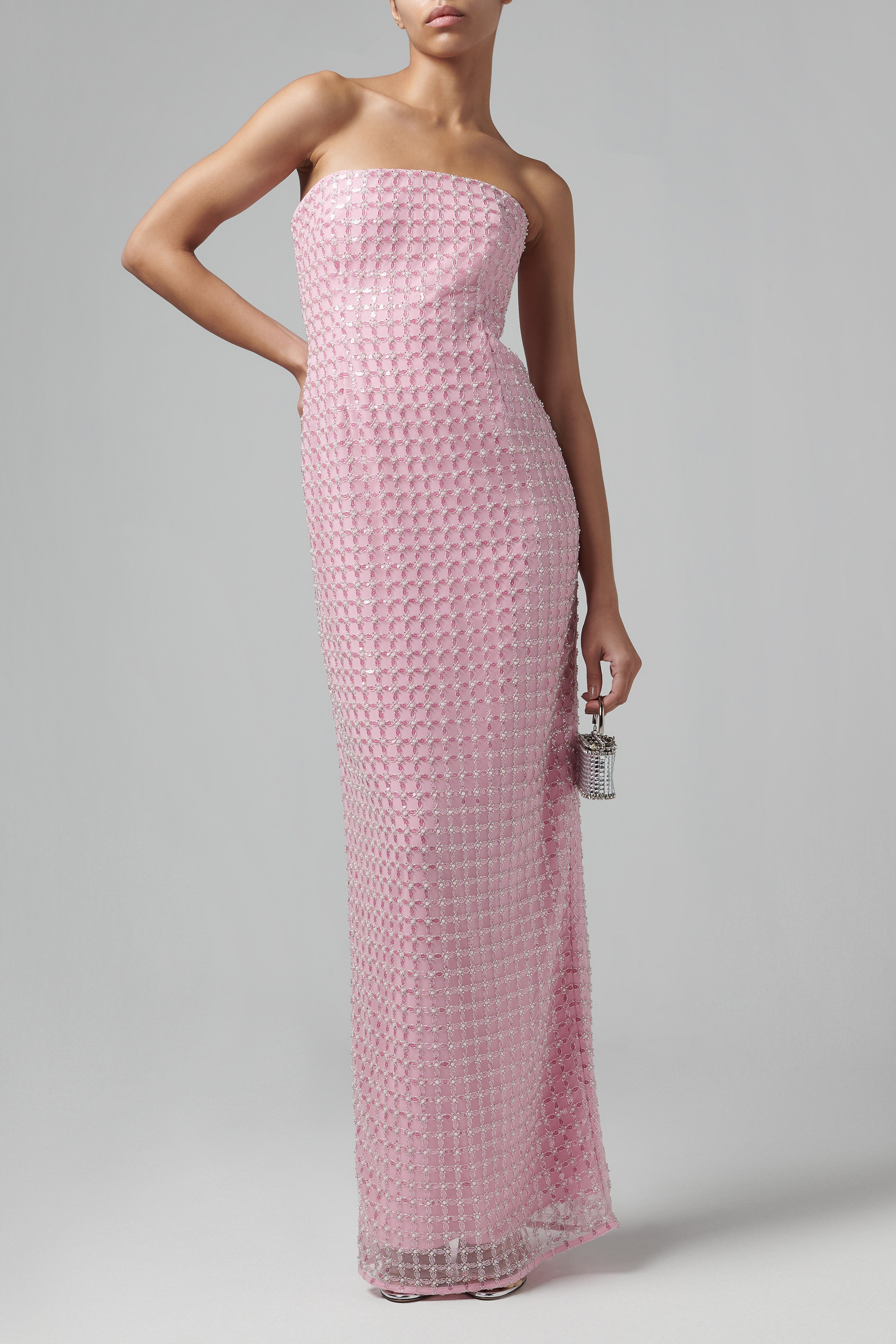 Simkhai Pink Reign Strapless Gown