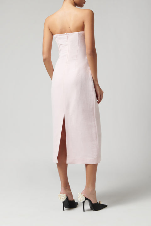 Pink Bustier Midi Dress