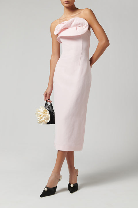 Pink Bustier Midi Dress
