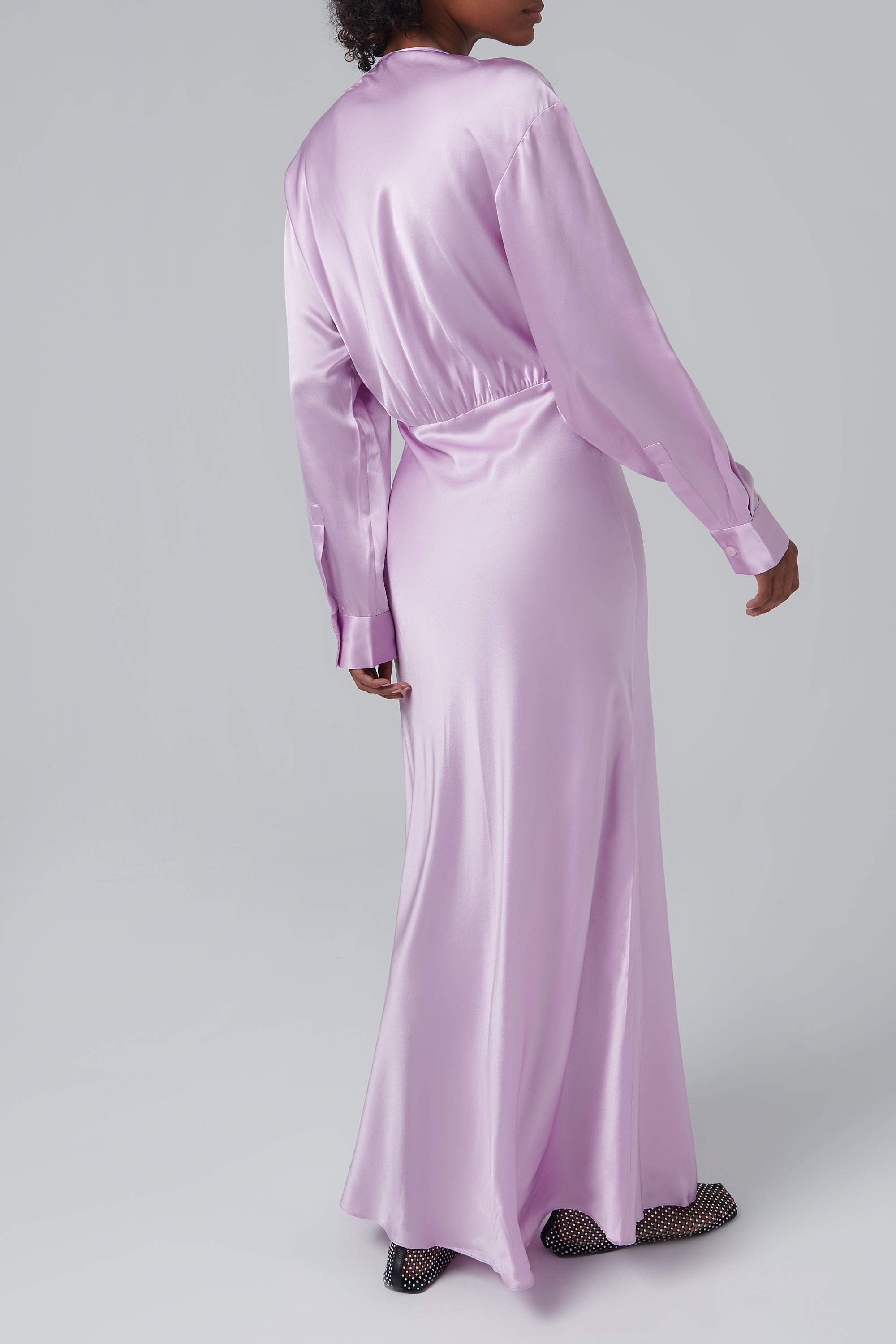 Christopher Esber Pink Triquetra Front Tie Silk Maxi Dress