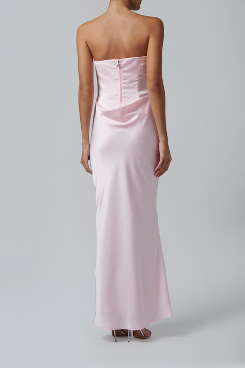 Pink Corsage Long Dress