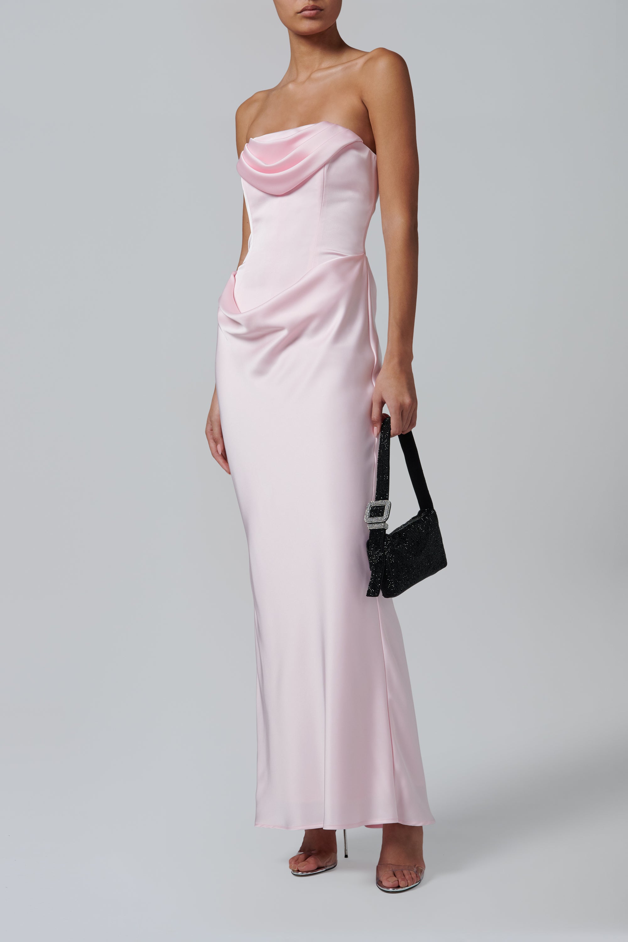rotate dress Birger Christensen Pink Corsage Long Chartreuse Bridesmaid Dress Matte Opulent in design NPU-Ricky-202349 Color:Multi Black