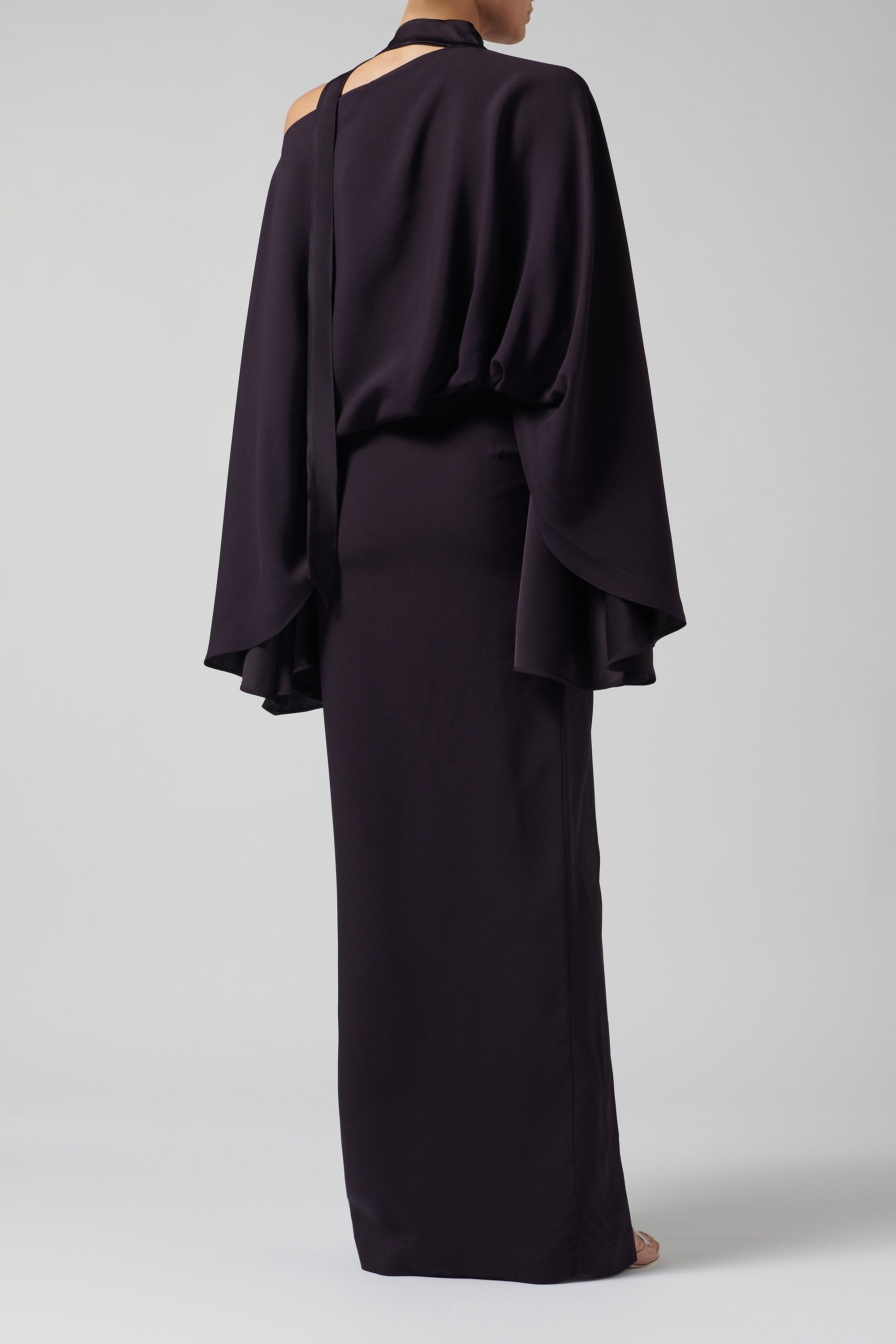 Taller Marmo Purple Side Slit Blouson Dress Purple / (IT)42