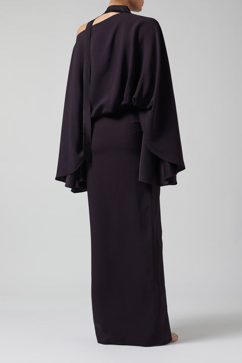 Purple Side Slit Blouson Dress
