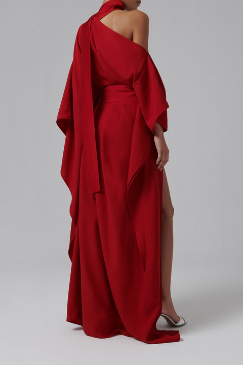 Red Taylor Belt Kaftan