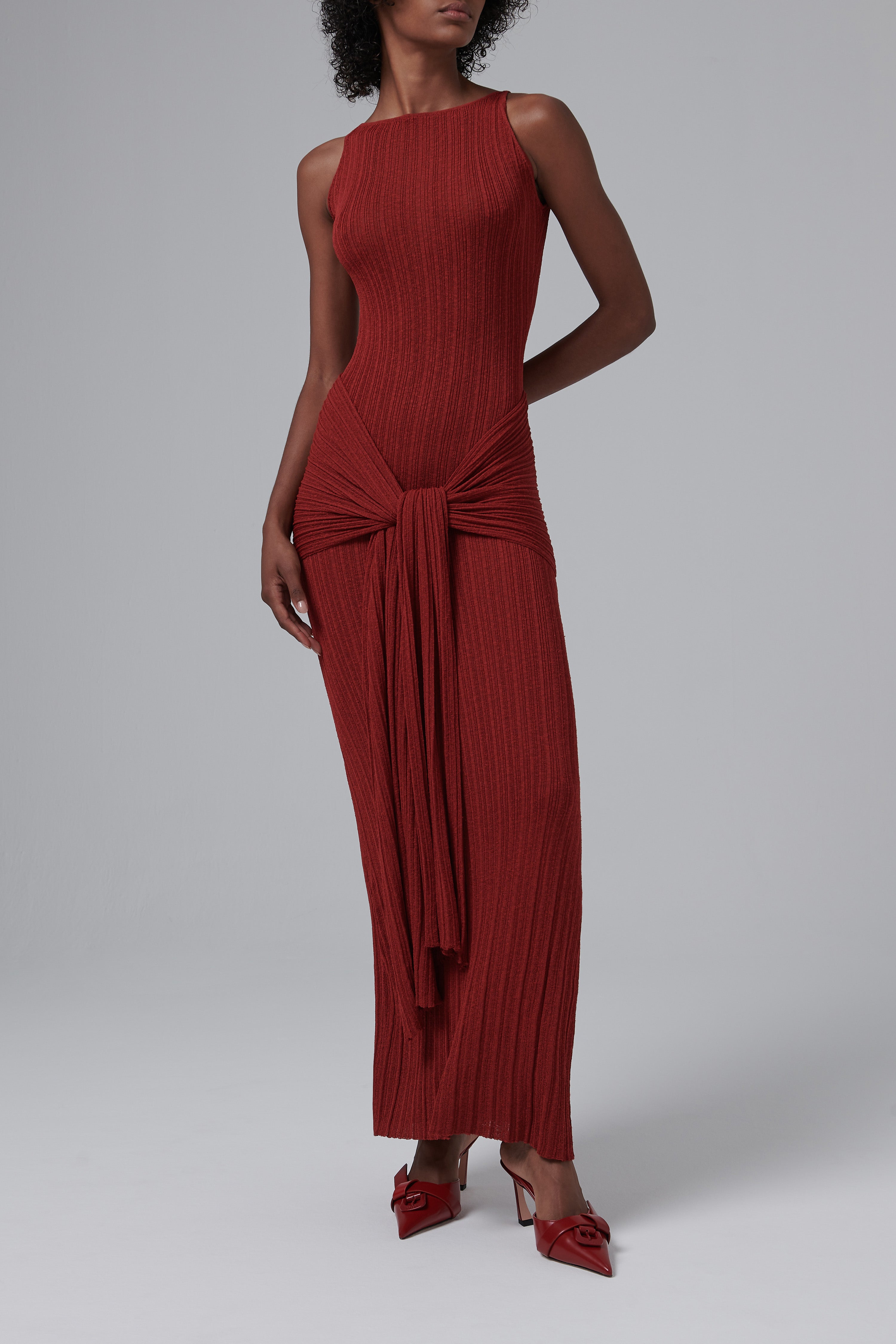 open lace back dress Aya Muse Red Sponde Maxi Dress