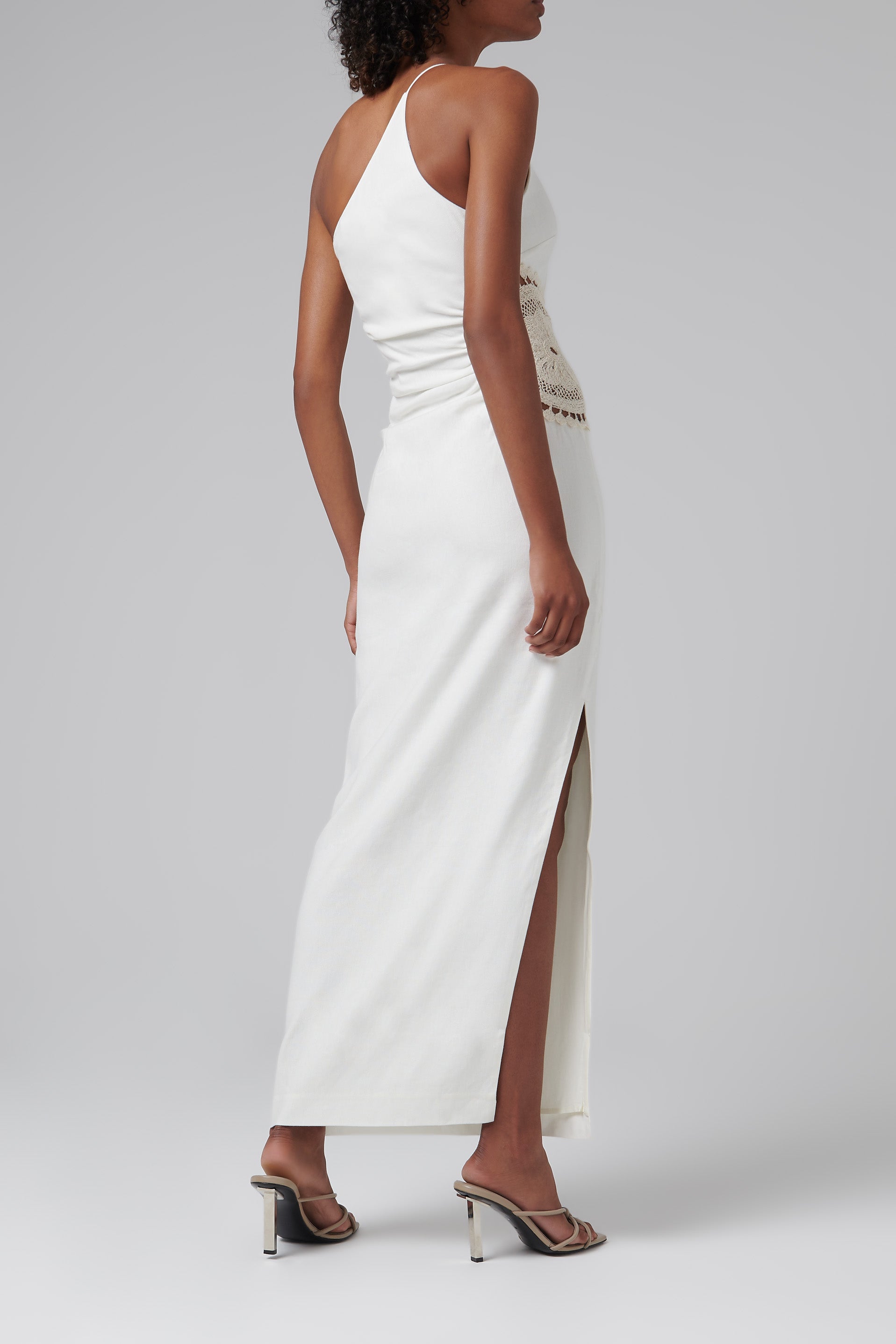 SIR. White Atacama One Shoulder Dress