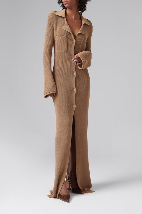 Brown Agos Long Cardigan