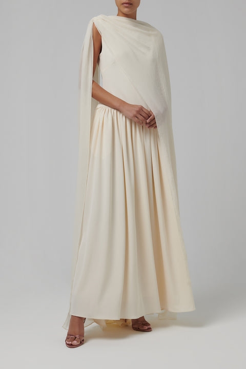 White Sahab Scarf Dress