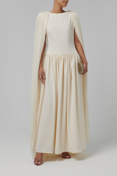 White Sahab Scarf Dress