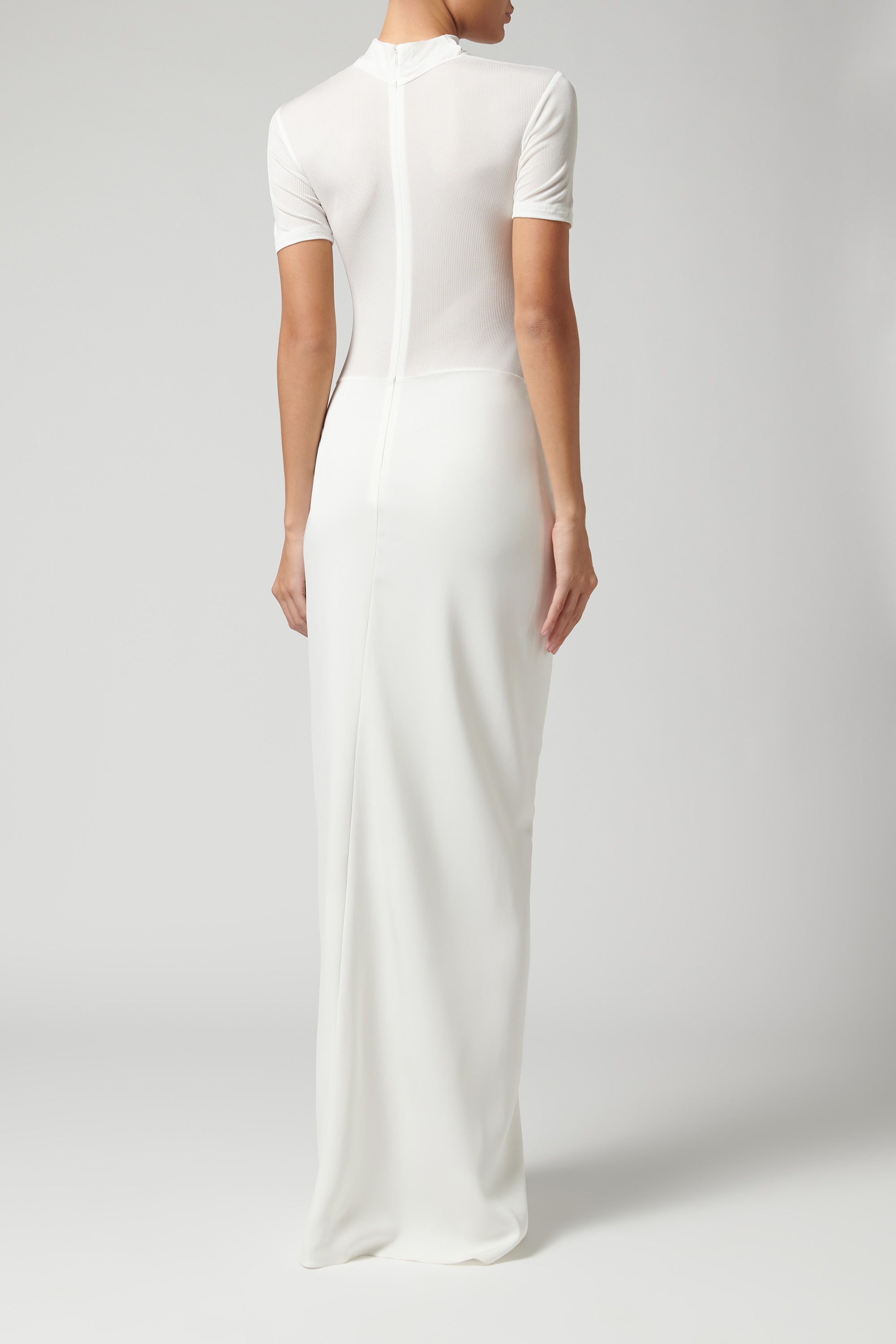 Christopher Esber Fusion Ruched Tee Gown | White | Size 12 | Shopbop