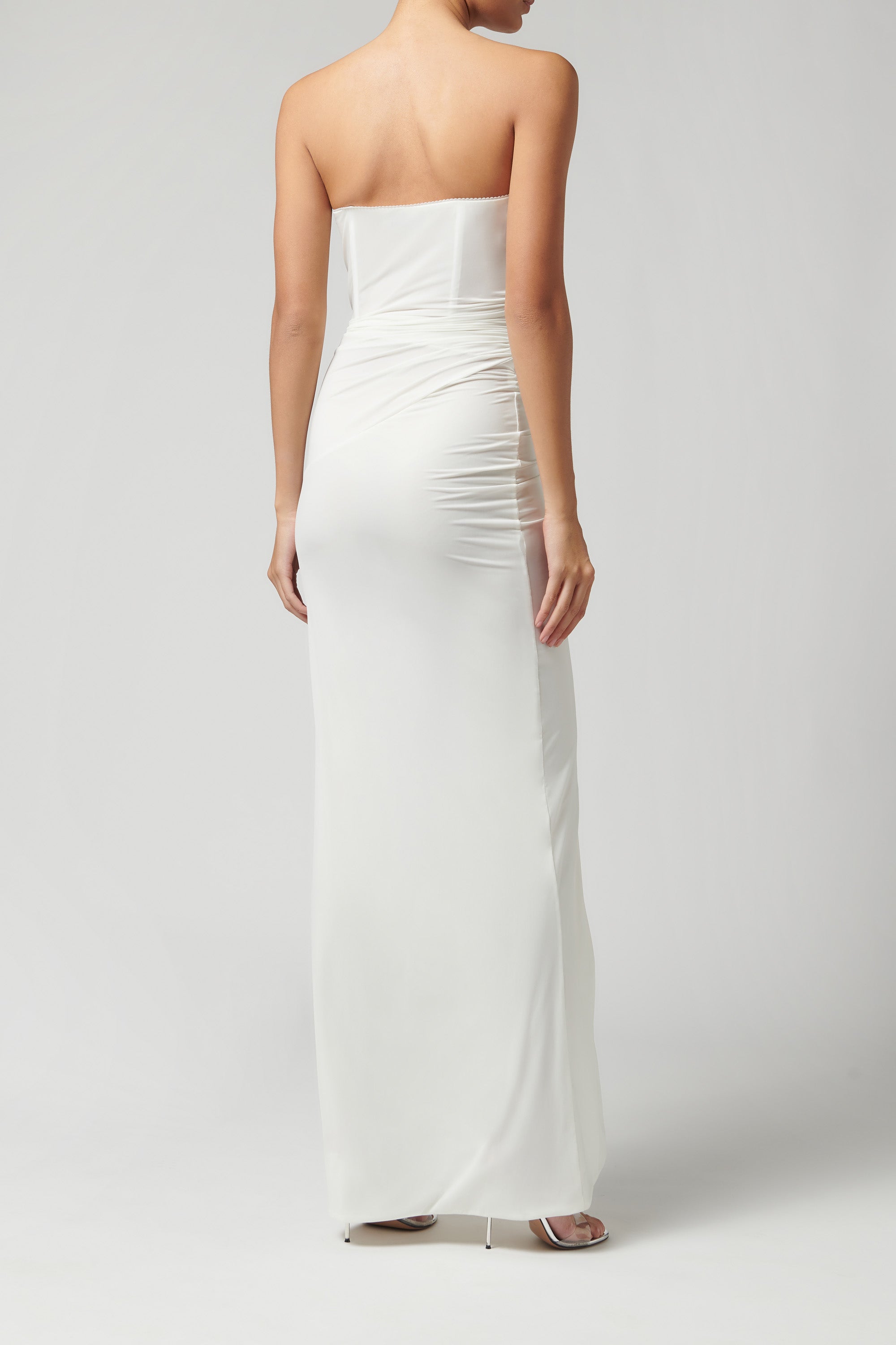 Blumarine White Jersey Maxi Dress