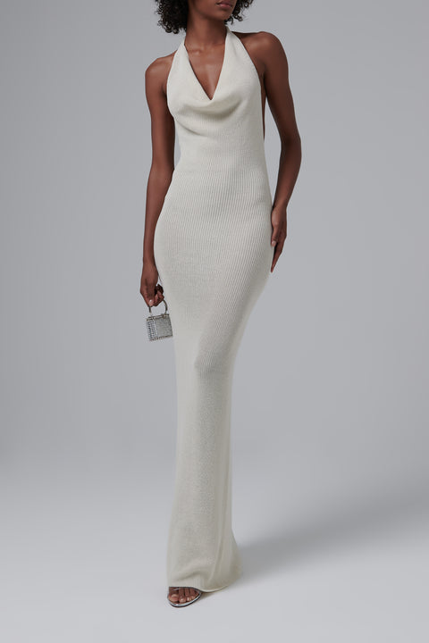 White Kala Open Back Maxi Dress