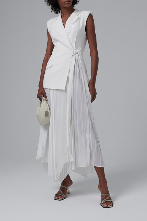 White Helena Combo Blazer Dress